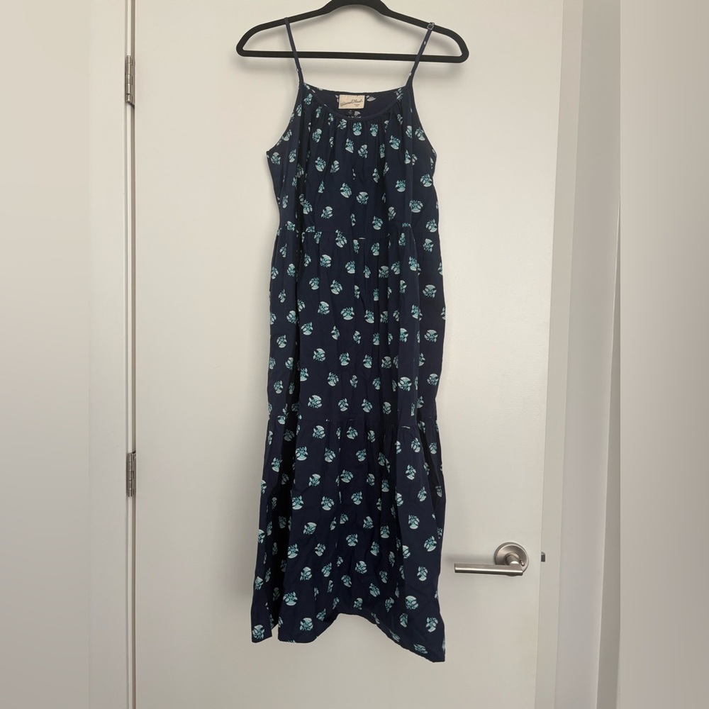Blue block print dress